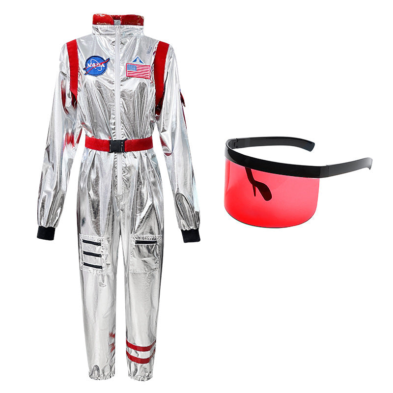 Halloween Adult Astronaut Costume Silver Space Suit Cosplay