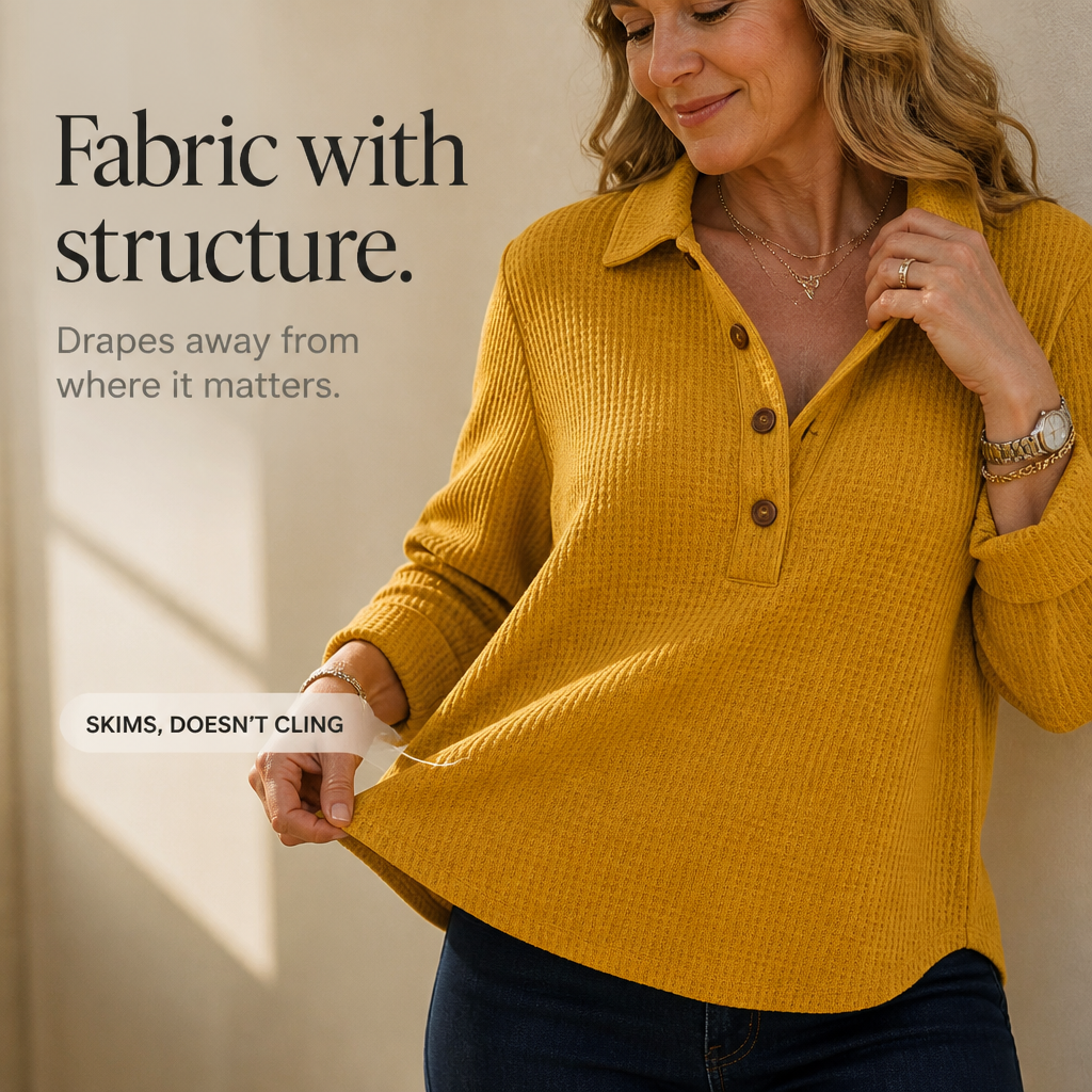 Knit Button Henley Top