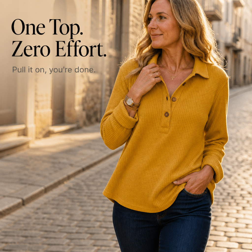 Knit Button Henley Top