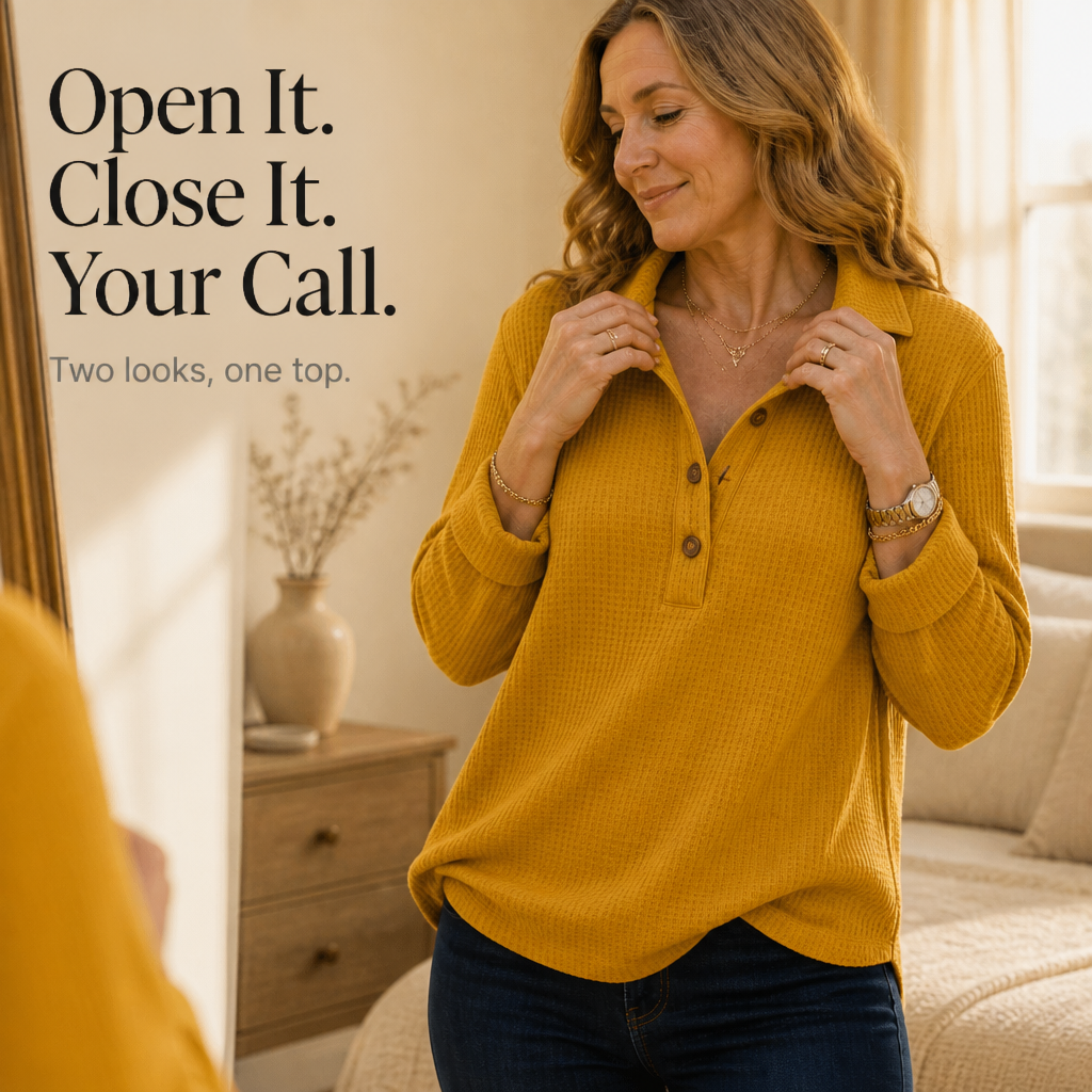 Knit Button Henley Top