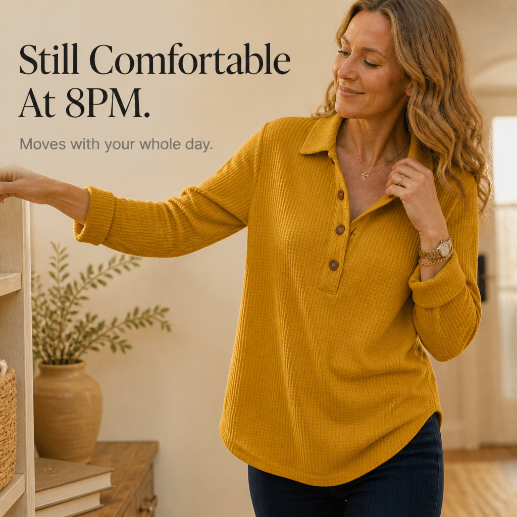 Knit Button Henley Top