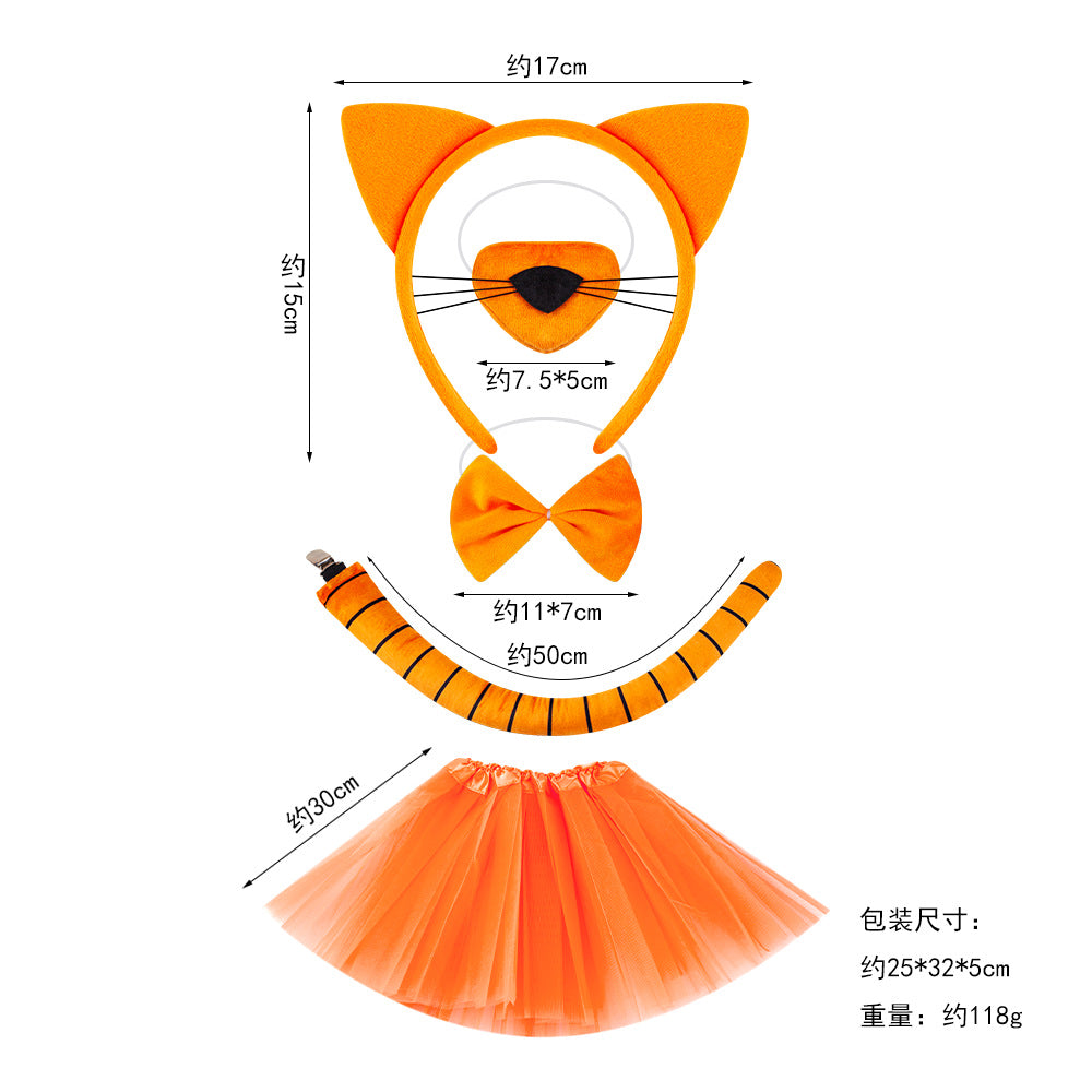 Kids Cosplay Cat Ears Headband Orange Role Play Accessory