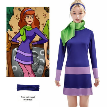 Scooby Doo Cosplay Dress Velma Daphne Halloween Costume
