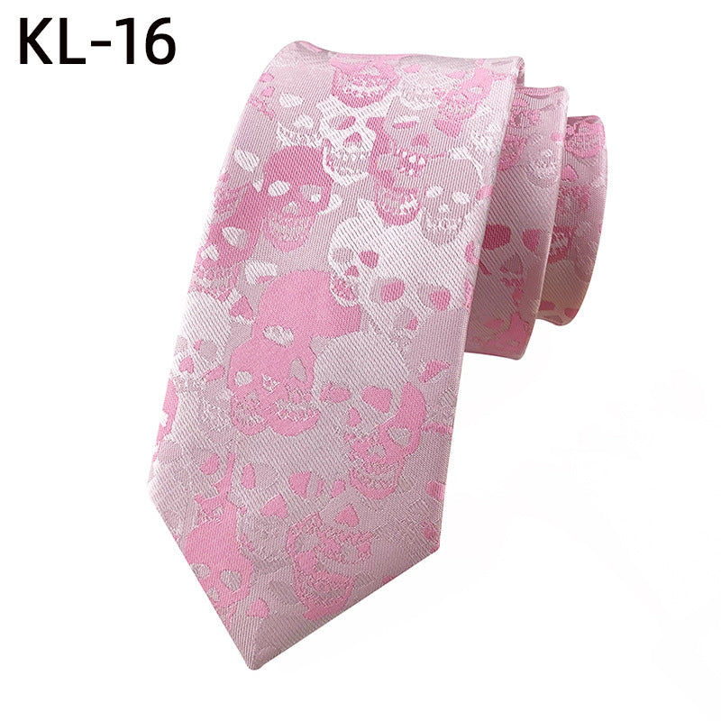 6Cm Narrow Skull Halloween Tie