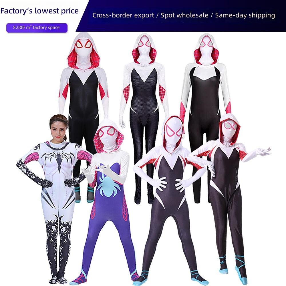 Spider-Gwen Cosplay Suit For Kids And Adults