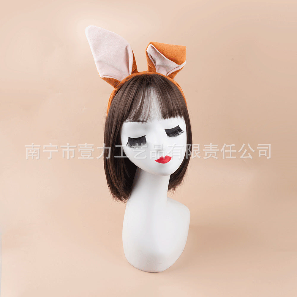 Halloween Fox Ears Headband With Fluffy Tail For Adults Kids
