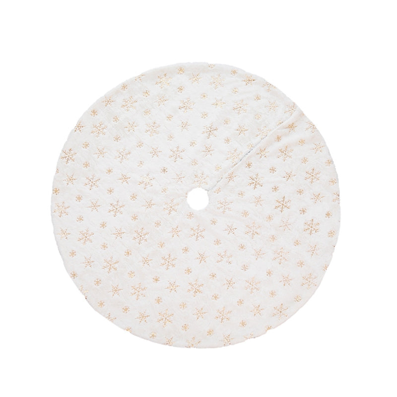 122Cm White Fluffy Beaded Snowflake Christmas Tree Skirt