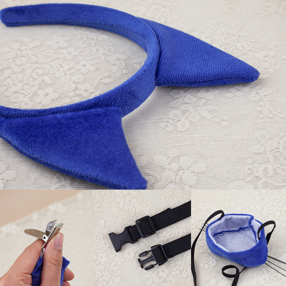 Blue Cat Ear Headband For Kids Halloween Costume Party