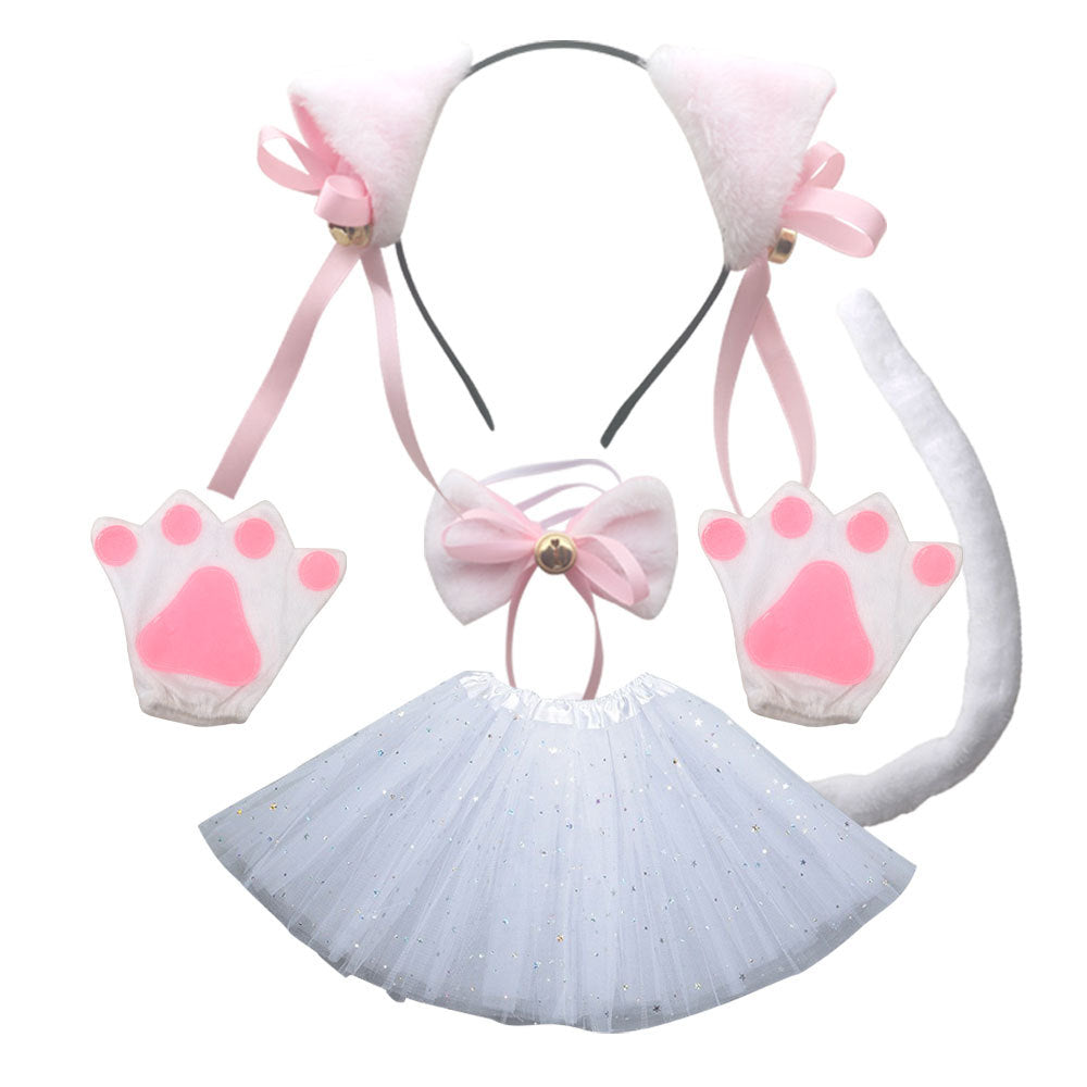Halloween Black Cat Ears Headband With Bell Costume