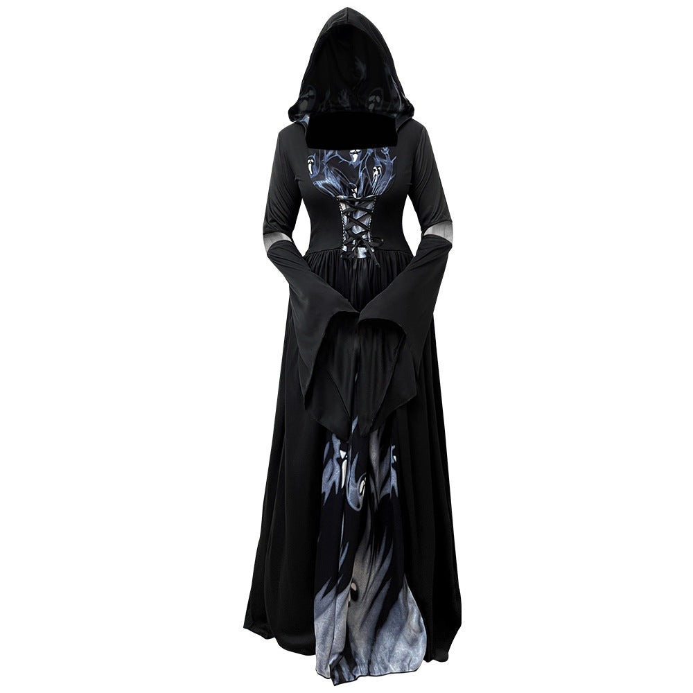Witch Dress With Hood For Halloween Cosplay Stage Performance