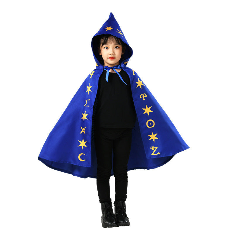 Halloween Wizard Cape Cloak Costume For Kids Party