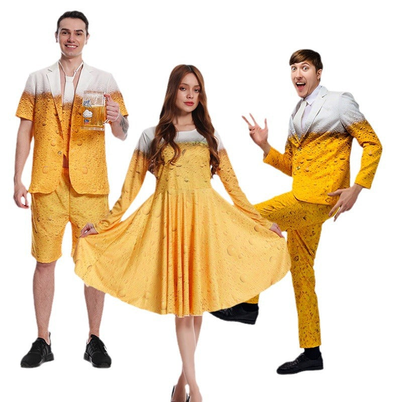 Men's Beer Costume Stage Suit Halloween Cosplay Performance Outfit