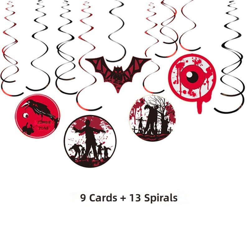 Halloween Blood Red Spiral Hanging Decoration