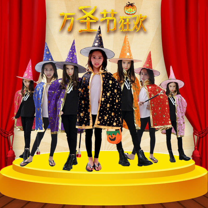 Halloween Witch Cloak Costume For Kids Cosplay Party