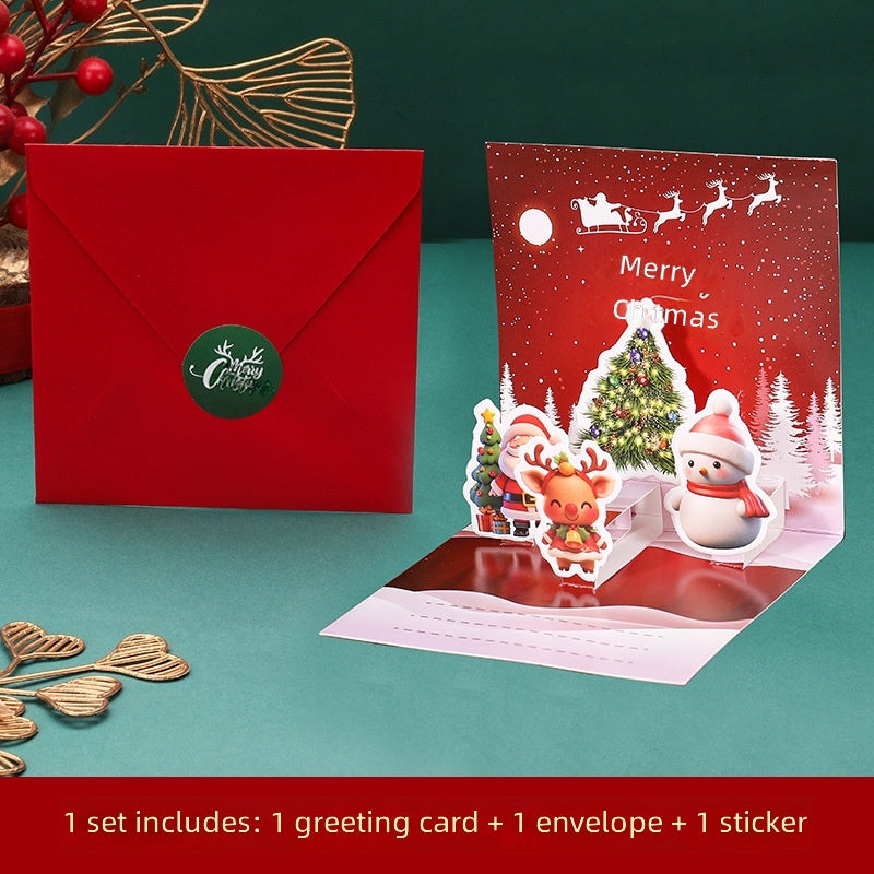 3D Christmas Greeting Cards With Folding Design For New Year, Thanksgiving, And Peace Night Gifts