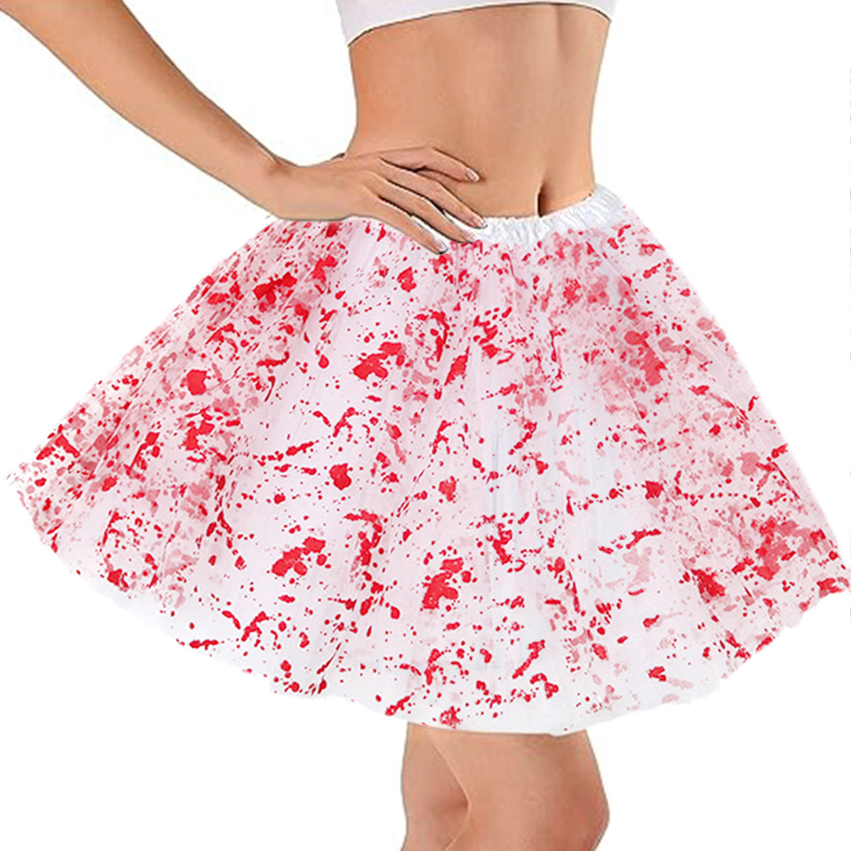 Halloween Blood Red Tutu Skirt Cosplay Costume