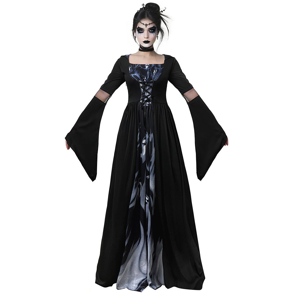 Witch Dress With Hood For Halloween Cosplay Stage Performance