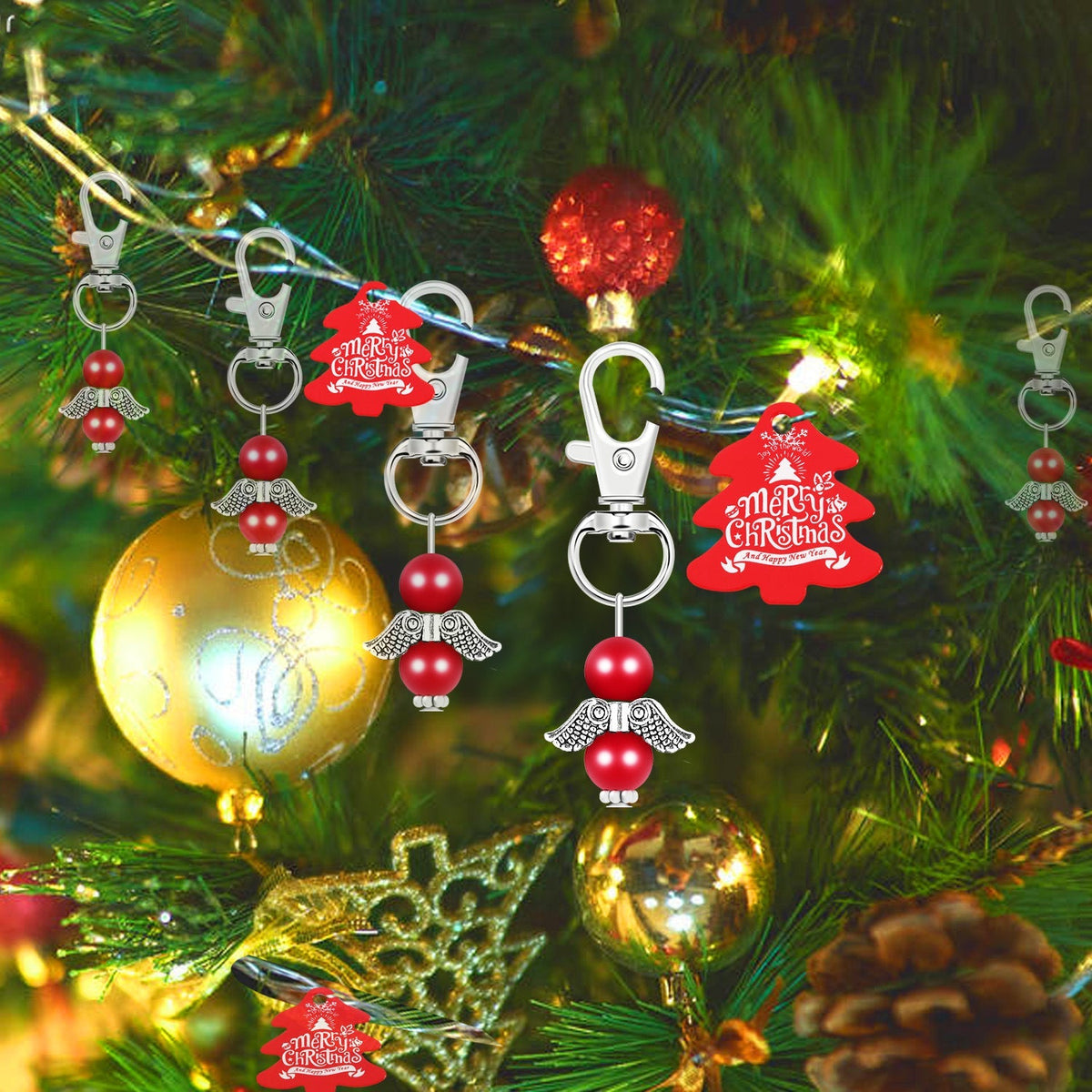 Christmas Angel Wings Metal Ornament Snowman Pendant Gift