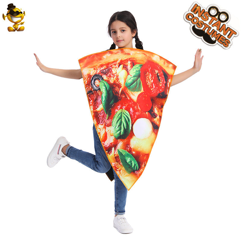 Kids Pizza Costume Funny Cosplay Party Outfit