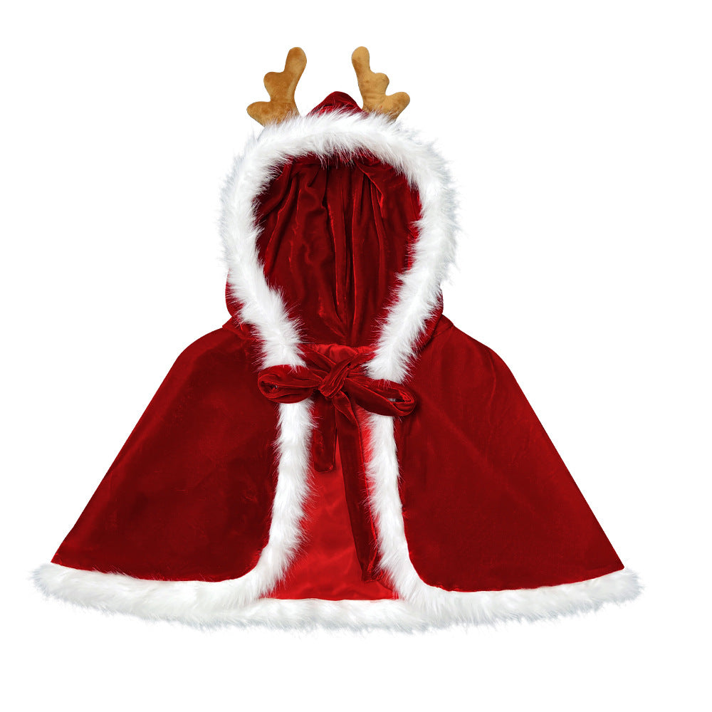 Christmas Cloak With Antlers, Hooded Dress For Women, Party Costume