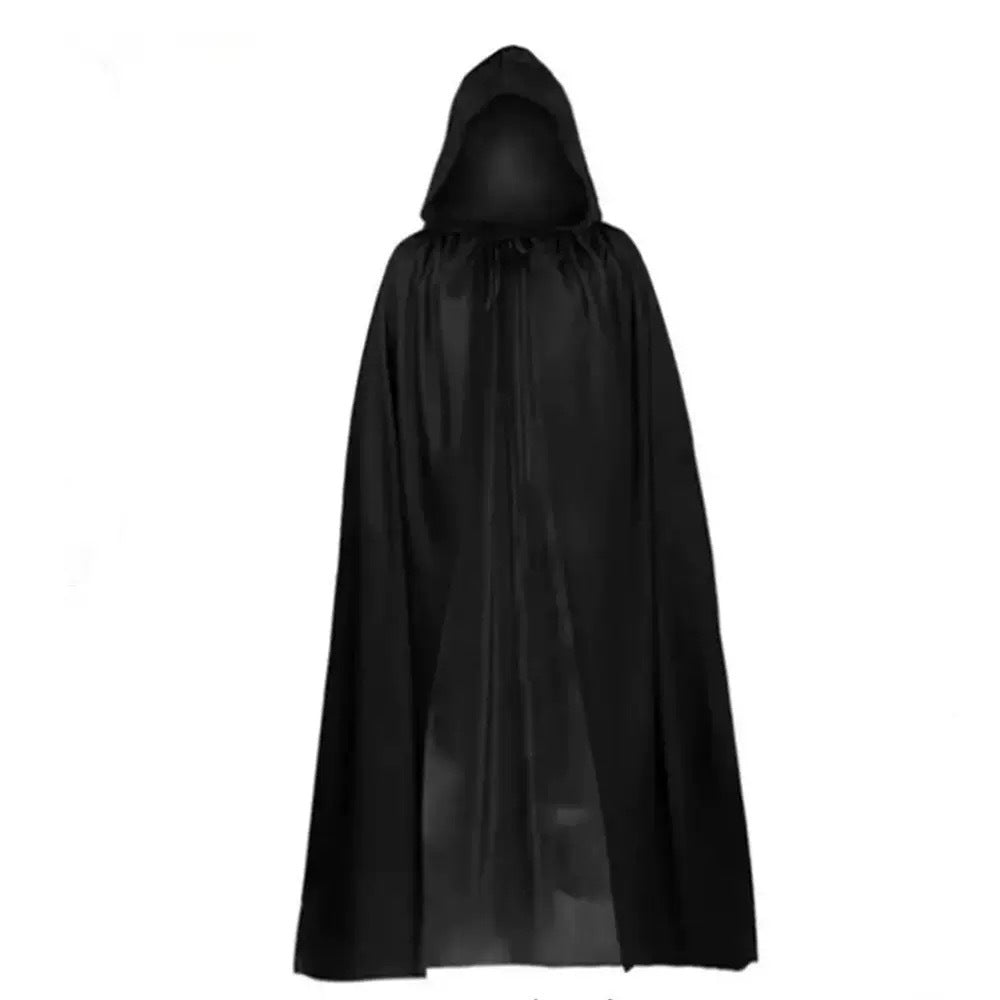 Adult Halloween Cloak Black Red Single-Sided Devil Reaper Pirate Witch Cape