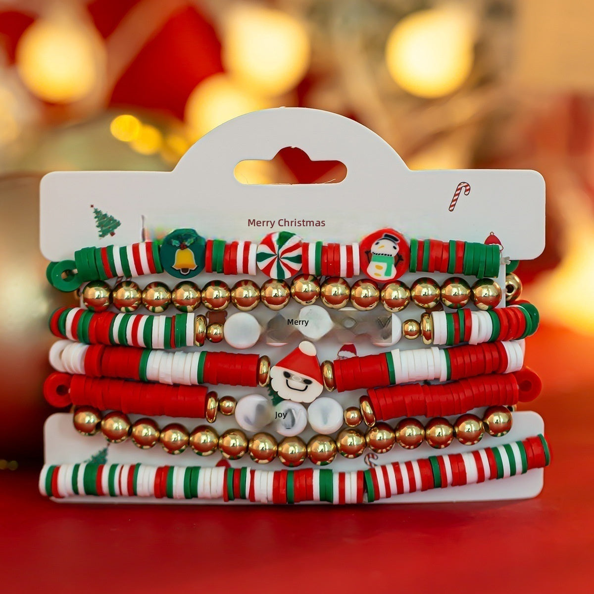 Christmas Clay Beads Bracelet CCB Star Letter Charms