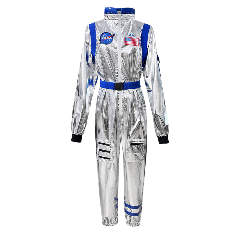 Halloween Adult Astronaut Costume Silver Space Suit Cosplay