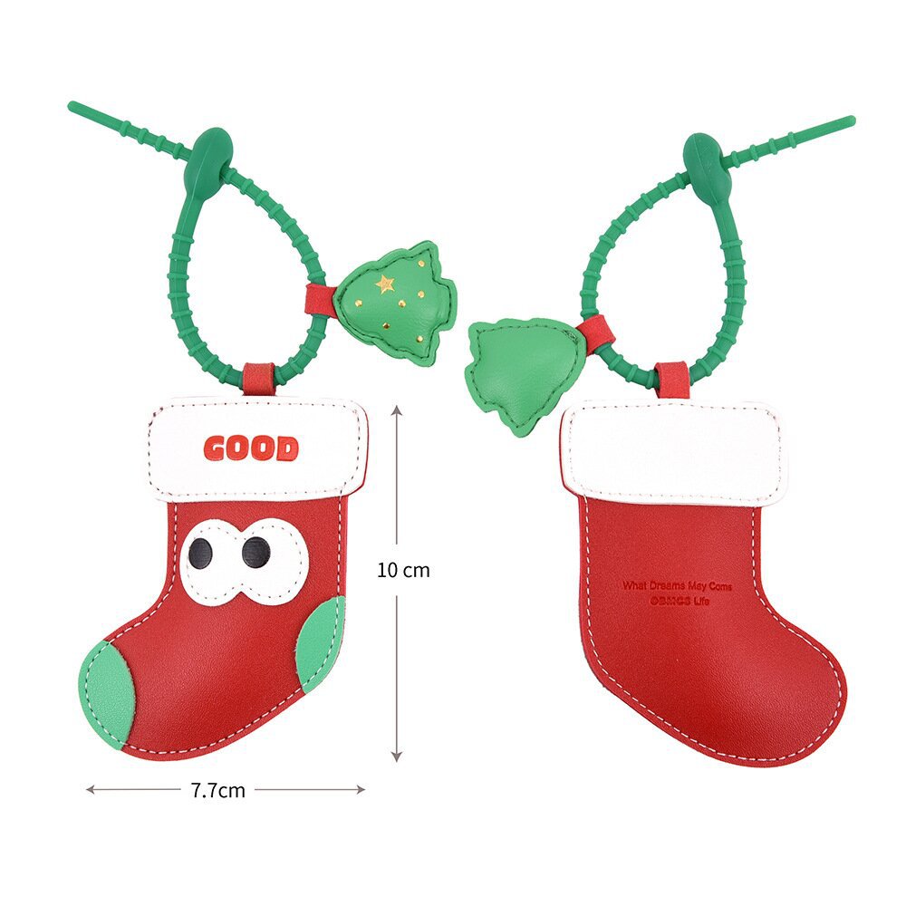 Christmas Apple Car Keychain Leather Bag Charm Ornament