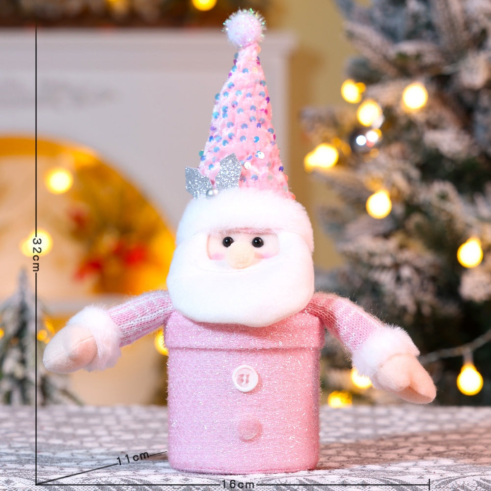 Christmas Apple Candy Gift Box With Santa Snowman Reindeer