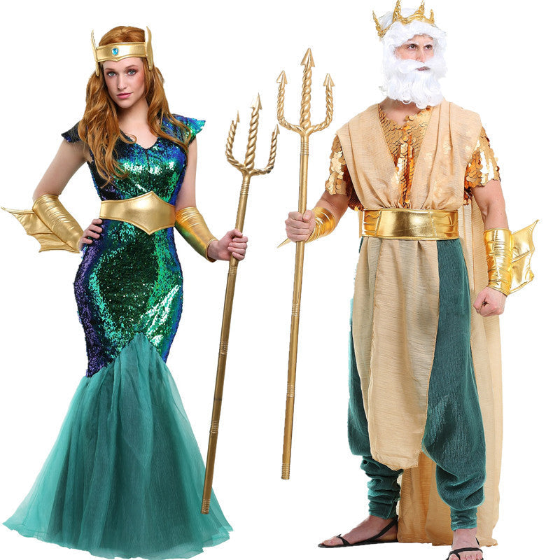 Halloween Costume Adult Couple Aquaman Cleopatra Pharaoh King Queen