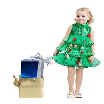 Christmas Elf Dress For Girls, Performance Costume For Kindergarten