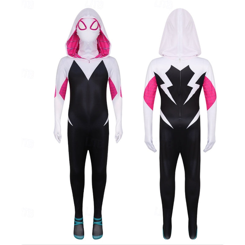 Spider-Gwen Cosplay Suit For Kids And Adults