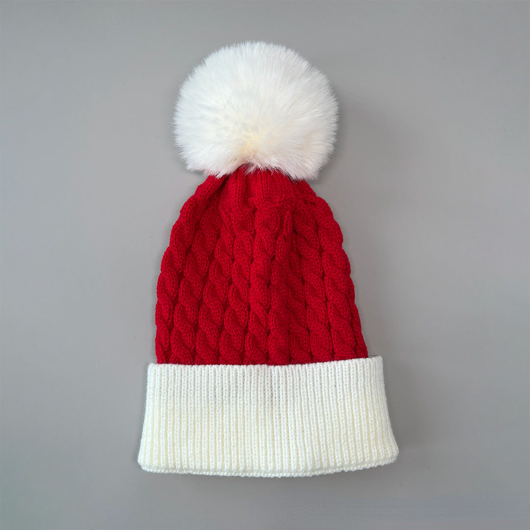 Christmas Bell Hat With Pompom, Winter Warm Knit Beanie