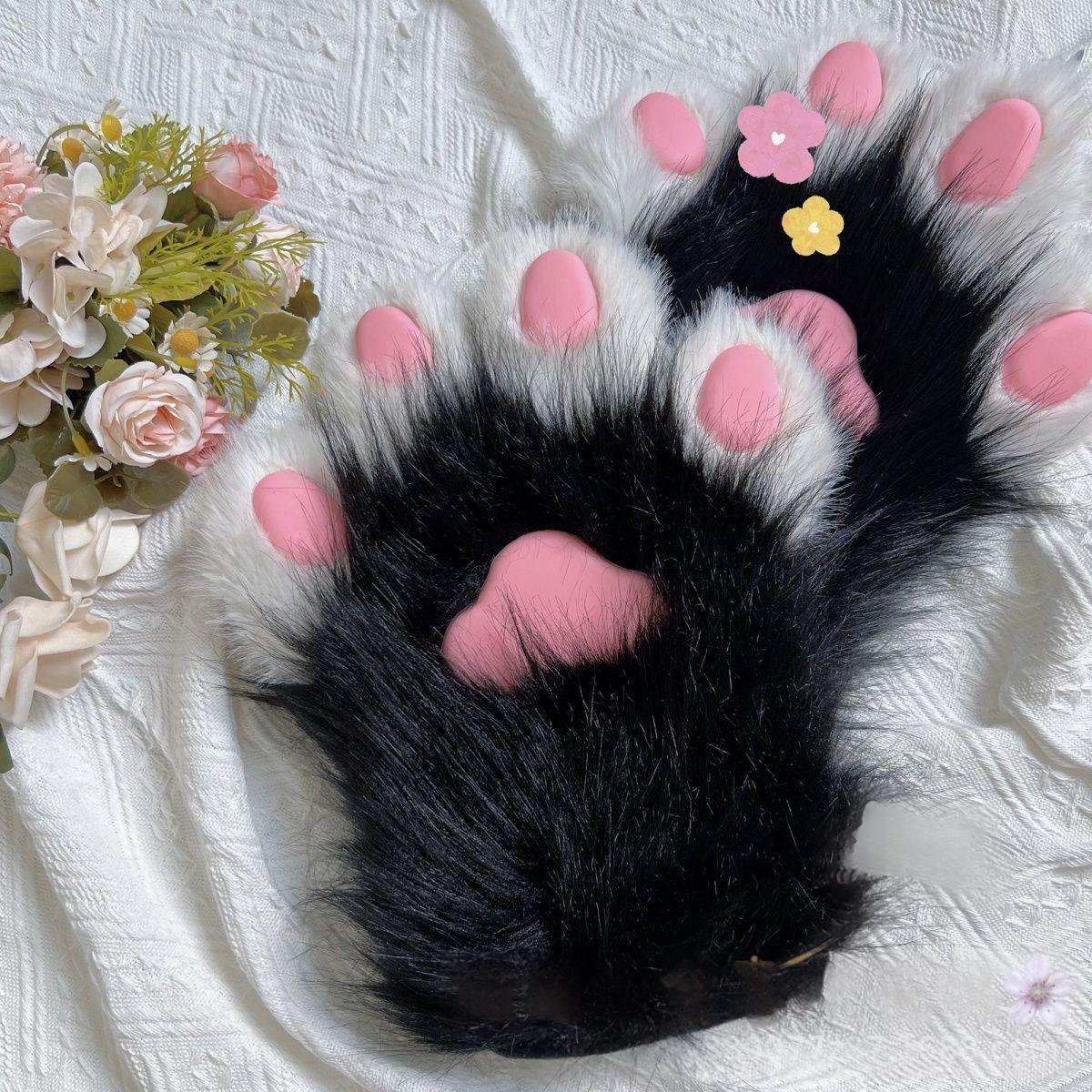 Fursuit Parts Plush Cat Paw Fox Gloves Cosplay Resin Nails In Stock