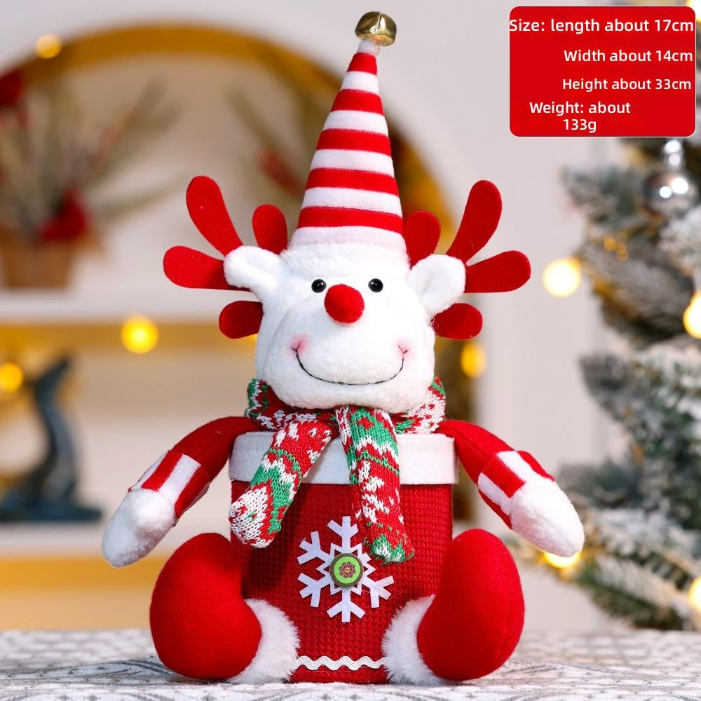 Christmas Apple Candy Gift Box With Santa Snowman Reindeer