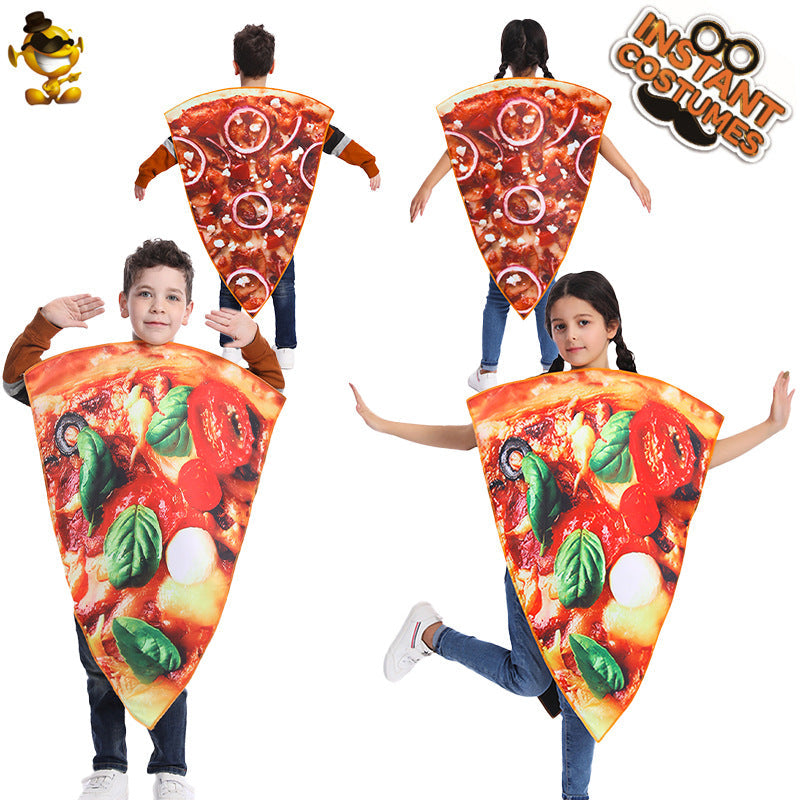 Kids Pizza Costume Funny Cosplay Party Outfit