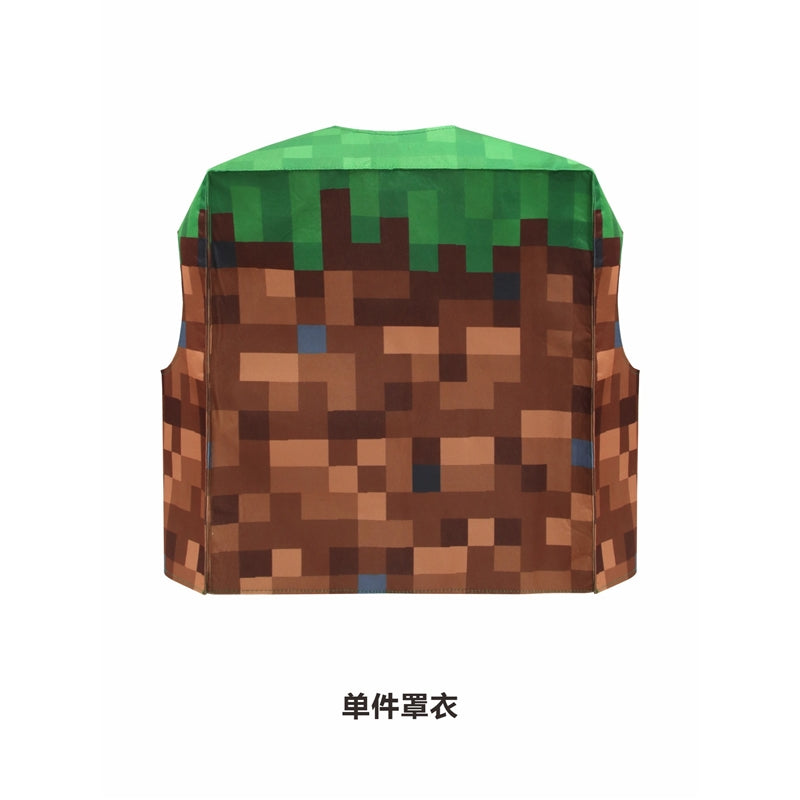 Minecraft Steve Cosplay Costume For Kids Halloween Stage Performance