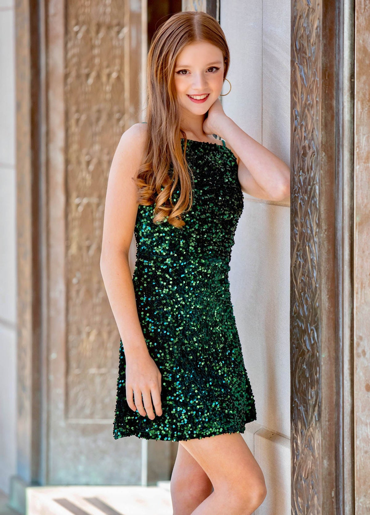 Razor Cut Sequin Skater Dress