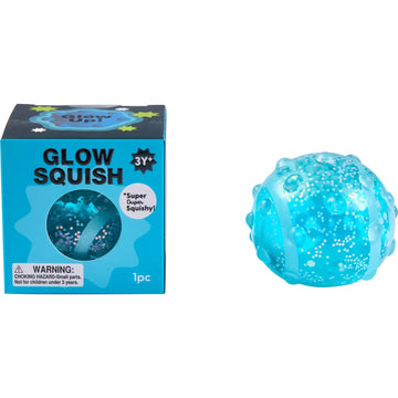 J'adore 2.5 Inch Glow Squish Squishy Fidget Sensory Toy - BLUE