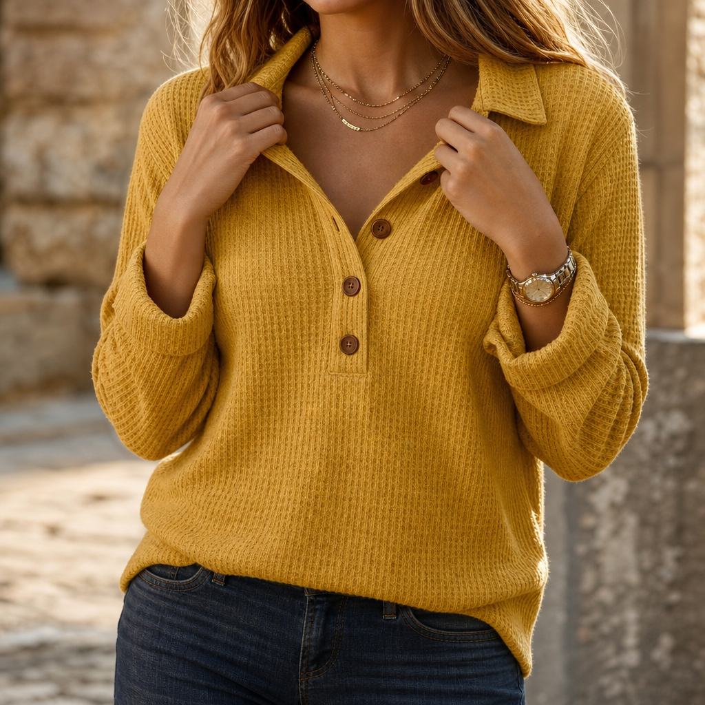 Knit Button Henley Top