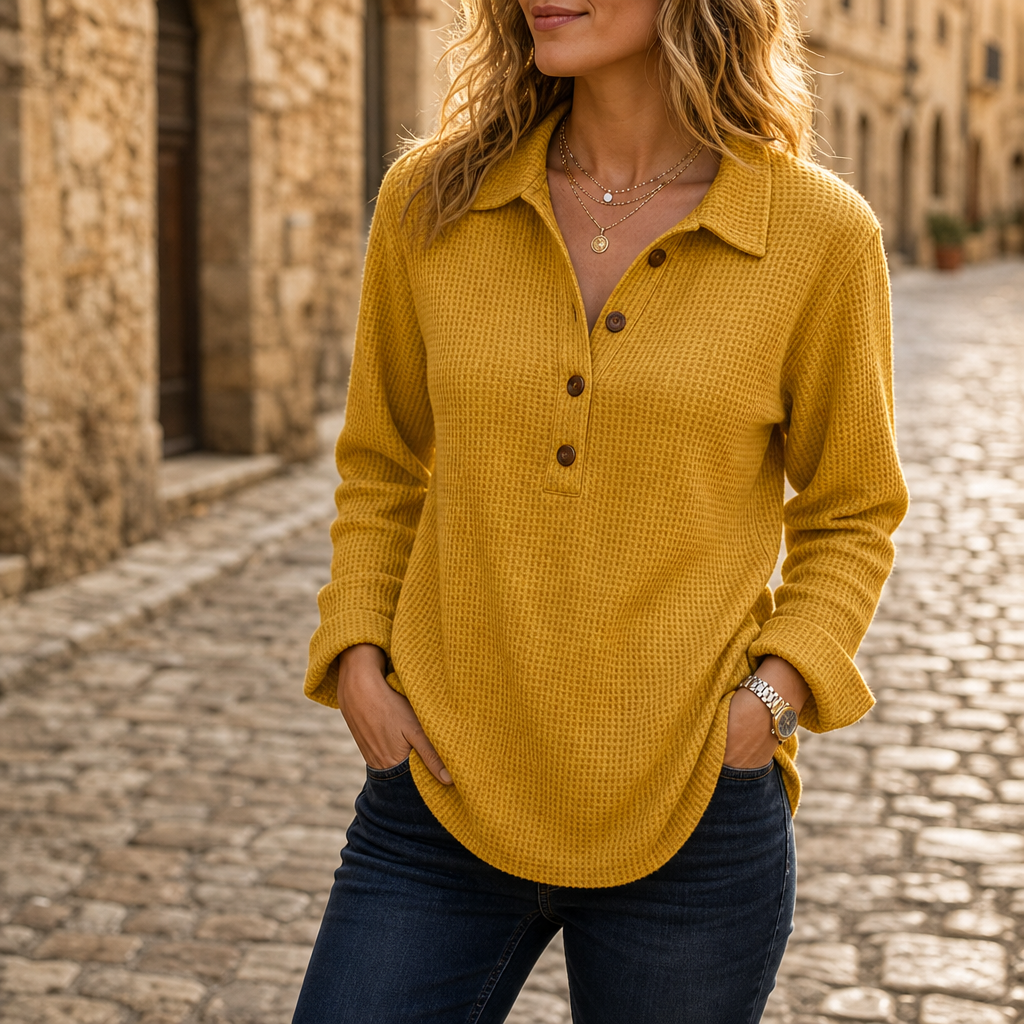 Knit Button Henley Top