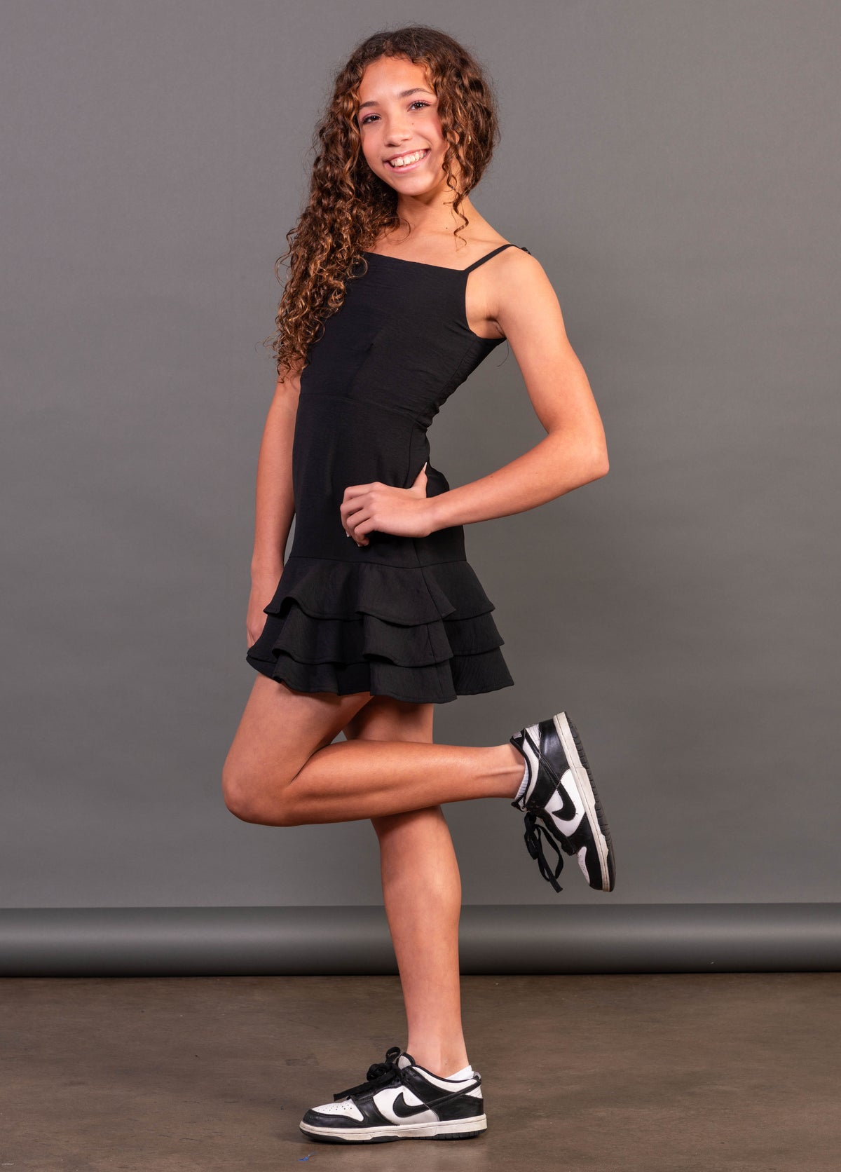 Adjustable Straps 3 Tiered Ruffle Skirt