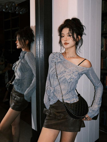 Ruched Flower Top