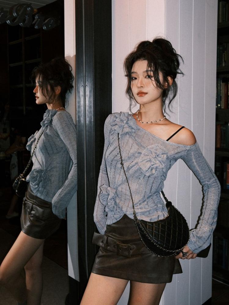 Ruched Flower Top
