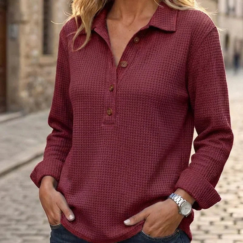 Knit Button Henley Top