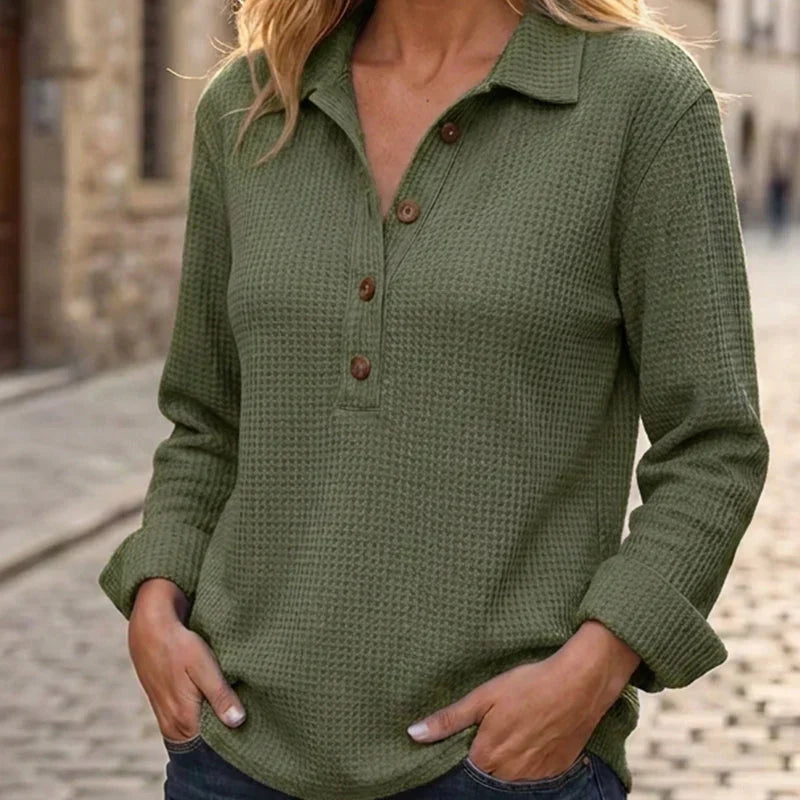 Knit Button Henley Top